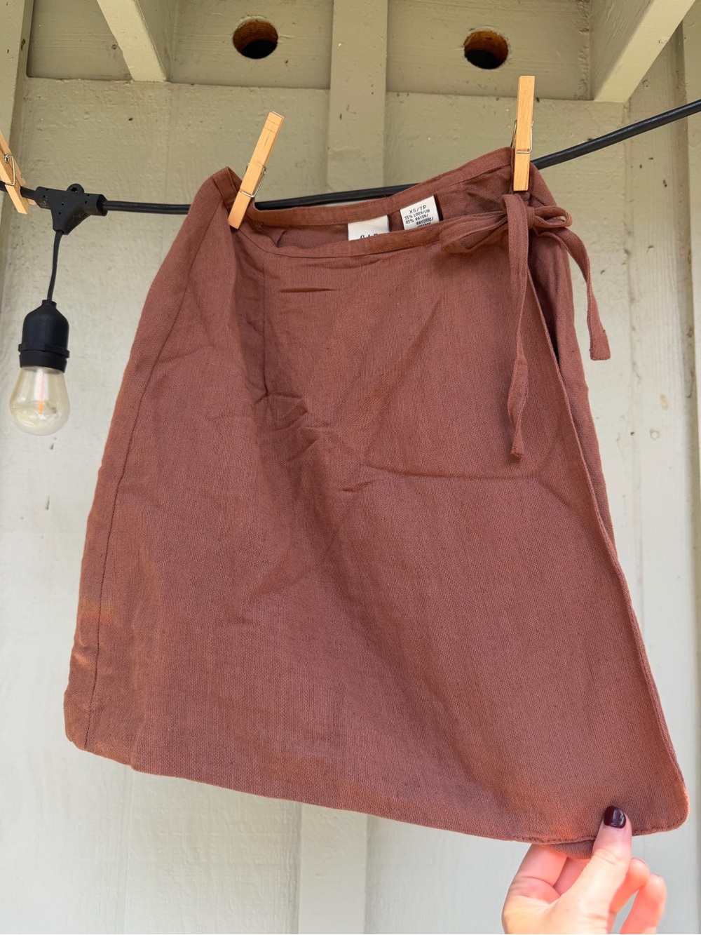 GAP Brown Mini Wrap Skirt with Side Tie